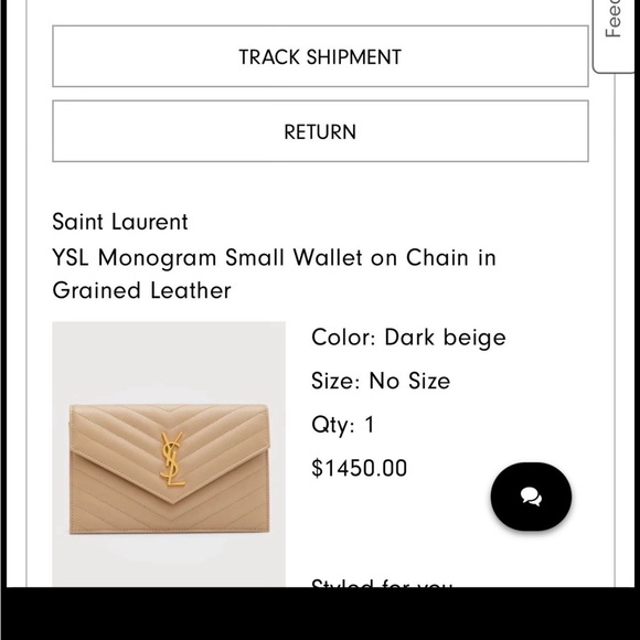 Yves Saint Laurent Monogram small wallet on chain-Grained Leather - Picture 8 of 8